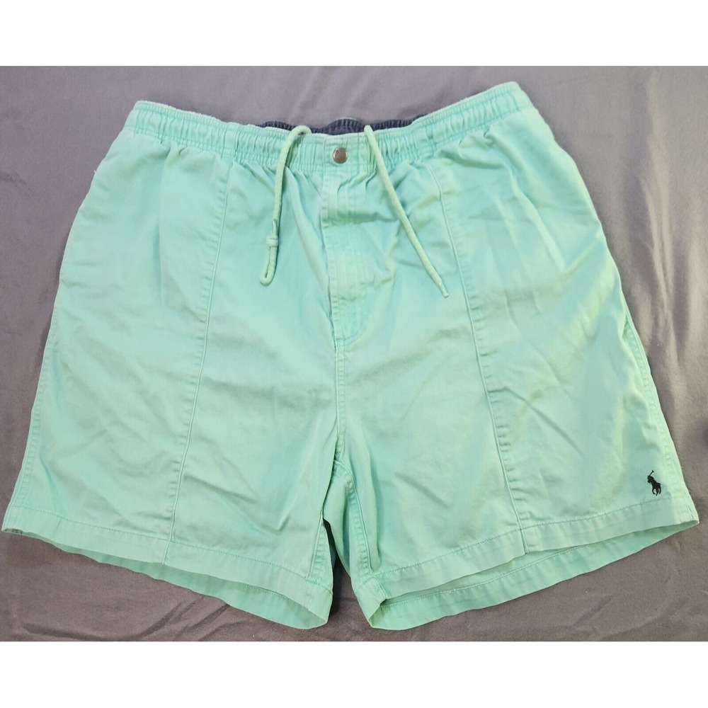 Polo‎ Ralph Lauren shorts swim trunks green Mens XXL drawstring / button VTG
